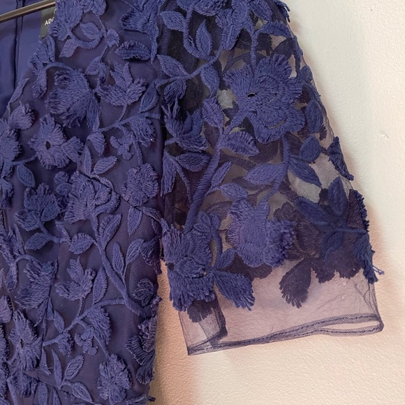Adrianna Papell Dress, formal blue floral appliqué short dress, NWOT, size 2 - Picture 6 of 16